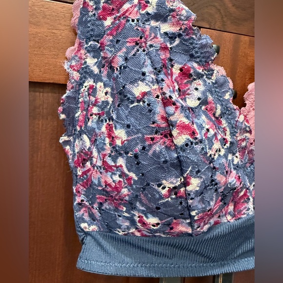 Jessica Simpson NWT Sz S 2Pk Multicolor Floral & Purple Lace Bralettes (I051) - Picture 3 of 7